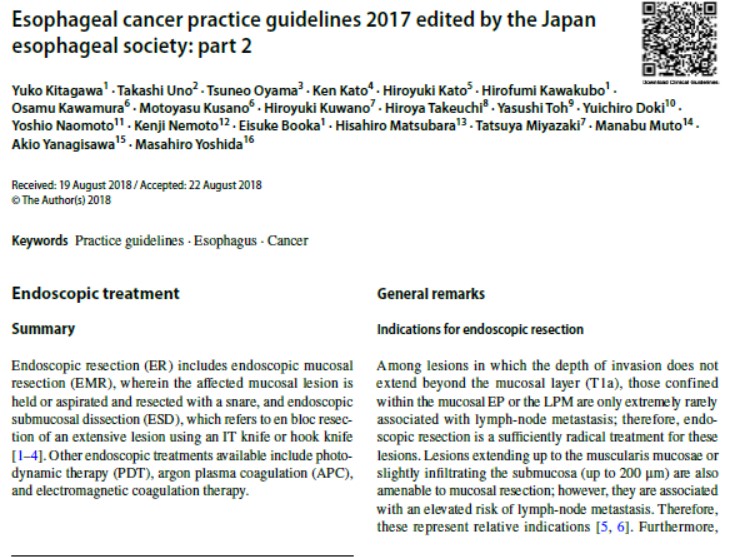 Esophageal cancer practice guidelines 2017 edited by the Japan esophageal society: part 2